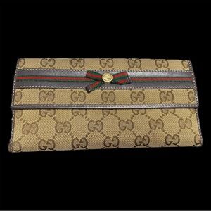 Authentic vintage Gucci guccissima canvas wallet